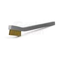 Gordon Brush 3x11 Row 0.003" Brass Wire and Al Handle Hand-Laced Scratch Brush 33BA